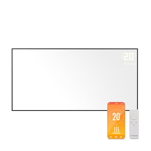 Klarstein Infrarotheizung mit Thermostat, 770W Elektroheizung, Smart Home Bild-Infrarotheizung zur Wandmontage, IR mit App-Steuerung & Erkennung offener Fenster, Feuchtraum Heizkörper CO2-Frei