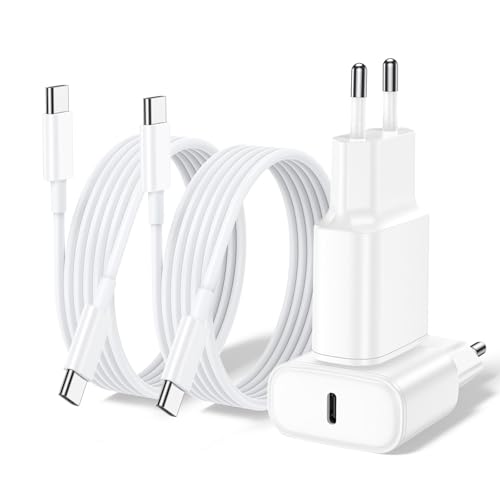 USB C Ladegerät mit Ladekabel 2Pack, 20W PD Schnellladegerät mit 2M USB C Kabel Universell für iPhone 17/16/15, iPad Pro/Air, MacBook