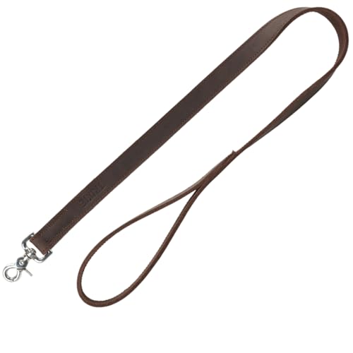 TRIXIE Hundeleine aus Leder Rustic Leine Leder M–L, 1,00 m 20 mm in dunkelbraun - Fettlederleine für Hunde im klassischen Design - für mittelgroße bis große Hunde - 19000