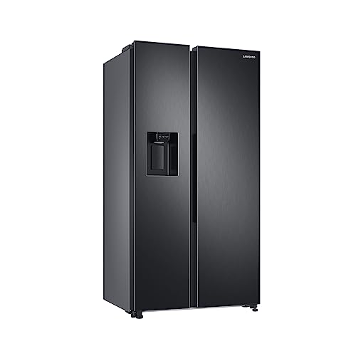Samsung Side-by-Side-Kühlschrank mit Gefrierfach, 178 cm, 635 l, AI Energy Mode, Wasser- und Eisspender, No Frost+, Premium Black Steel, RS6GA884CB1/EG