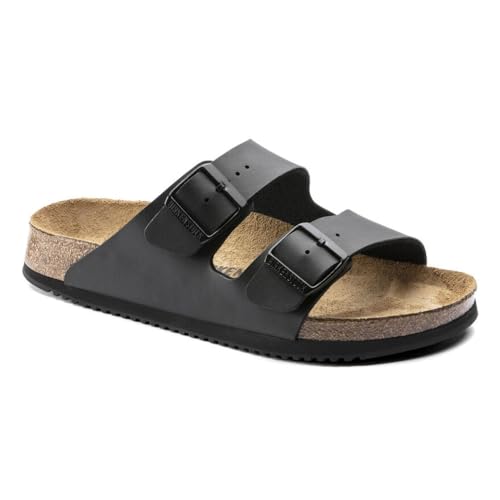 Birkenstock Sandale Arizona, Superlauf, Birko-Flor, schwarz, schmal, Größe 42 1018223-42 (Pantolette Schuh Halbschuh Latsche Zweischnaller Berufsschuh Schuhe Birki Arizona Slipper Pantoffel)