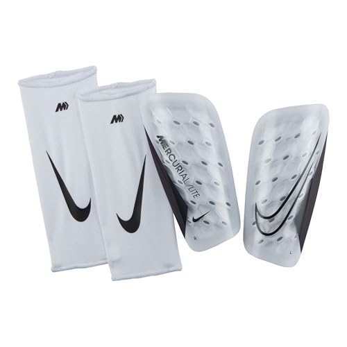 Nike Unisex Shinguard Mercurial Lite, White/White/Black, DN3611-100, XS
