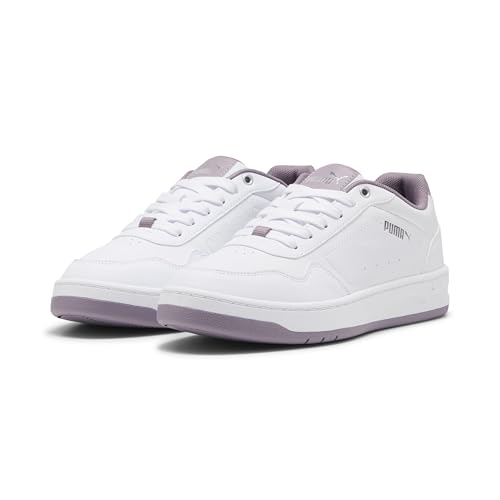 Puma Court Classy Damen-Sneaker, Puma White Plum Jam Puma Silver, 39 EU