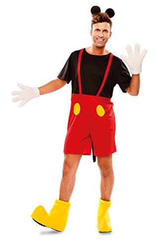 EUROCARNAVALES Maus-Kostüm für Herren Karneval-Kostüm schwarz-rot-gelb