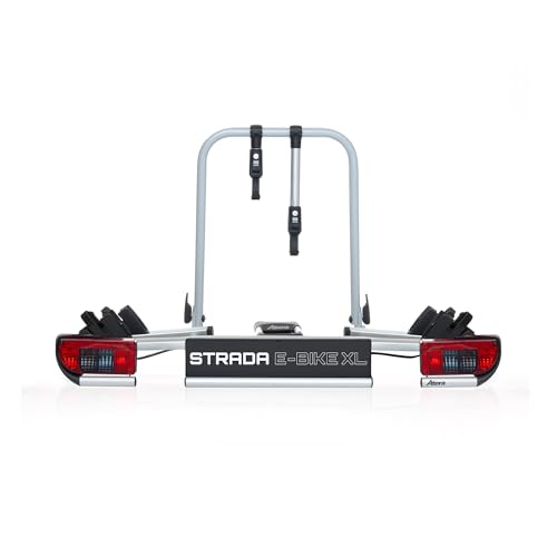 Atera 022696 PKW Fahrradträger Strada E-Bike XL, Auto-Kupplungsträger extrabreit mit Rückleuchten - für 2 Fahrräder, silber