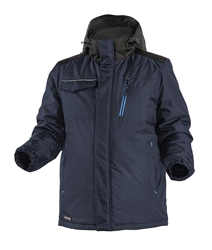 Högert Technik Winter-Arbeitsjacke REN, warme Outdoor-Kälteschutzjacke, wasserdicht, reflektierend, mit Kapuze, marineblau, 3XL, winddicht, ideal für Bau & Handwerk