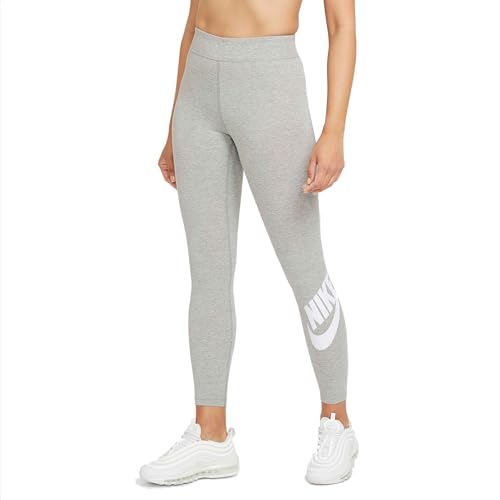 Nike DV7791-063 W NSW NK CLSC GX HR Tight FTRA Leggings Damen DK Grey Heather/White Größe S
