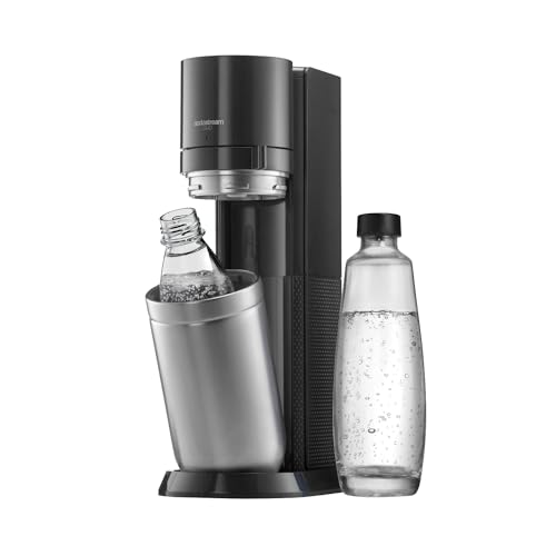 SodaStream Wassersprudler DUO Umsteiger| inkl.1x 1L Glasflasche und 1x 1L FUSE Kunststoffflasche (spülmaschinengeeignet) | Farbe: Titan
