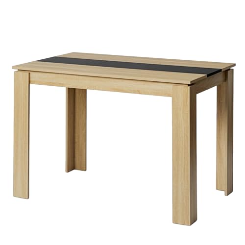 FURNITABLE Esstisch, Esszimmertisch Holztisch für Küche, Minimalistisches Design, Esstisch für 4, 110x70x75cm, Eiche und Schwarz