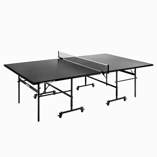 JOOLA Tischtennisplatte Black 13i Indoor Tischtennistisch klappbares Untergestell – Schneller Aufbau-inklusive Netz, schwarz, 274 x 152,5 x 76 cm