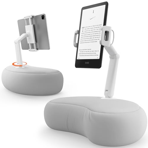 SAIJI Tablet Kissen Halter, 360° Verstellbarer Kindle Halter ipad Halterung Bett mit flexiblem doppelachsigem Arm, Tablet Halterung für iPad, iPhone, Kindle und alle Geräte von 4,7