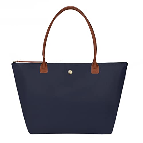 GM LIKKIE Schultertasche für Damen, Nylon-Handtasche mit Tragegriff oben, faltbare Wochenend-Hobo-Handtasche, Marineblau, Large