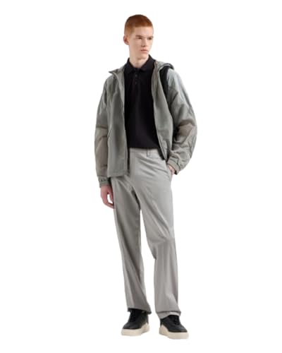 Armani Exchange Men's Urban Heighs, Color Contrast, Logo tab, Blouson Jacket, Grey, L