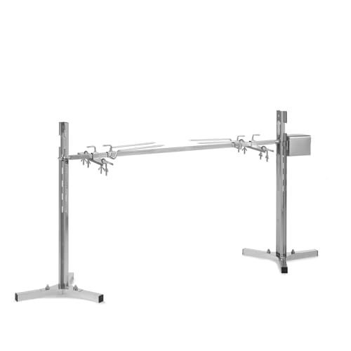 Klarstein Rotisserie Grill Mit Motor, Elektrischer Drehspieß, Großer Spießgrill für Hähnchen & Spanferkel, Höhenverstellbar, Mit Edelstahl-Standbeinen