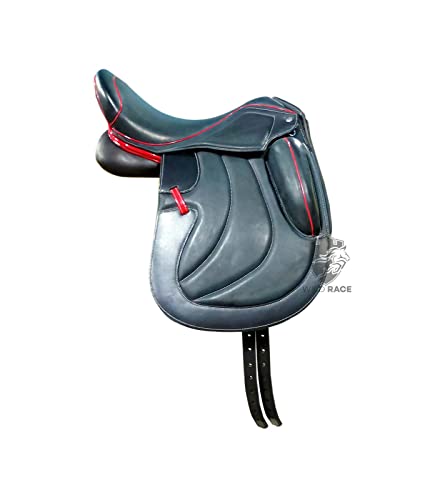 WILD RACE Leather Dressage Monoflap Changeable Gullets Medium Saddle (18