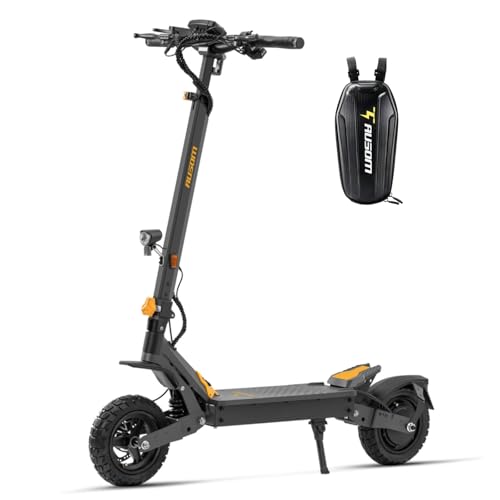 Ausom L1 E-Scooter mit Straßenzulassung (ABE), 70-90km Reichweite, 500W Motor, Max.20 km/h, Faltbarer Offroad Elektroroller für Erwachsene mit Duale Schwingarmdämpfer, Dual-Disc-Bremsen (20,8-Ah-Akku)