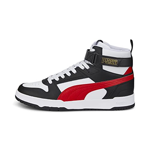 PUMA Unisex Rbd Game Sneaker, White High Risk Red Black Team Gold, 45 EU