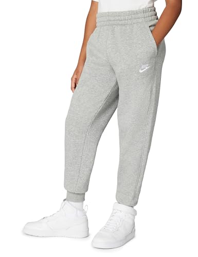 Nike K NSW Club FLC JGGR LBR-Hose, DK Grey Heather/Base Grey/Weiß, X-Large Unisex