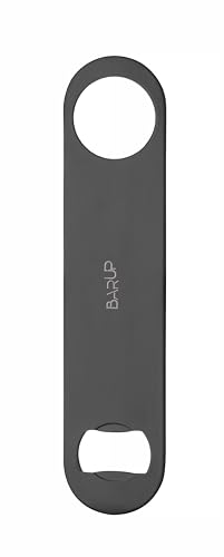 HENDI Flaschenöffner, BarUp, zum schnellen Öffnen von Flaschen, mit extra Grip, für Flair Bartending, Barmesser, Bierflaschenöffner, matte Ausführung, 178x40x(H)2mm, Edelstahl, schwarz