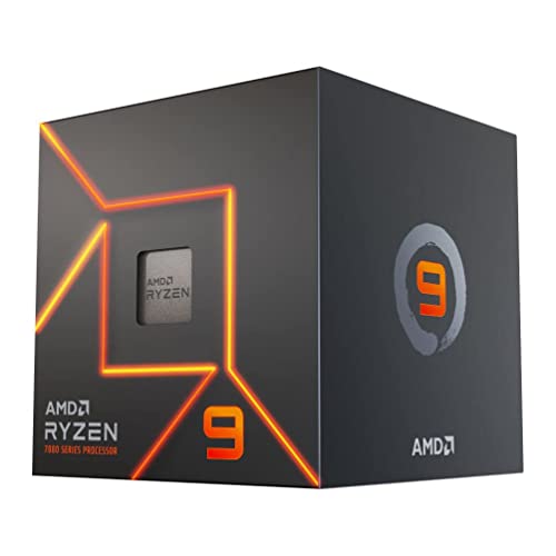 AMD Ryzen 9 7900 Prozessor (Radeon Grafik intergrierte, 12 Kerne/24 Threads, 65W DTP, AM5 Sockel, Cache 76MB, Bis zu 5.4 GHz max boost, wraith prism Kühler)