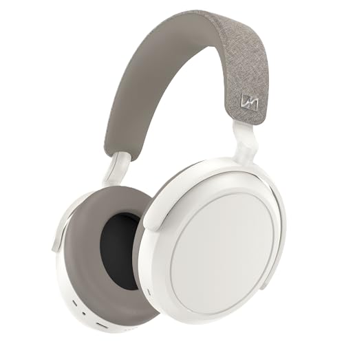 Sennheiser MOMENTUM 4 Wireless Noise Cancelling Headphones – Bluetooth Kopfhörer Headset für kristallklare Anrufe mit adaptiver Geräuschunterdrückung, Over-Ear, 60 h Akku, faltbar, Weiß