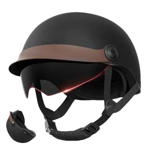Yonuaret Rollerhelm für Motorroller, Scooter, Moped und Mofa - Komfortabler Jethelm mit Visier für Herren und Damen