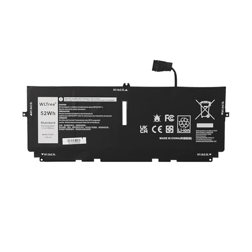 WLTree 52Wh 722KK Laptop Akku für Dell XPS 13 9300 2020 i5 FHD XPS 13 9310 Series 9380 (2020 Edition) 13.4-inch 2XXFW 02XXFW FP86V 0FP86V WN0N0 0WN0N0 P117G P117G001 P117G002 7.6V Battery