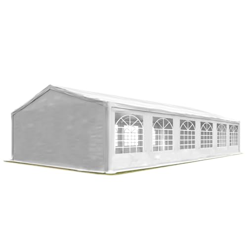 TOOLPORT Partyzelt 6x12 m Pavillon Starke PVC 600 N Plane wasserdicht und schneller Aufbau