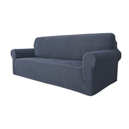 GRIFEMA High Stretch Sofabezug 3 Sitzer Sofaüberwurf Jacquard Elastische Sofahusse für Wohnzimmer Protector für Hunde Haustiere, Grau