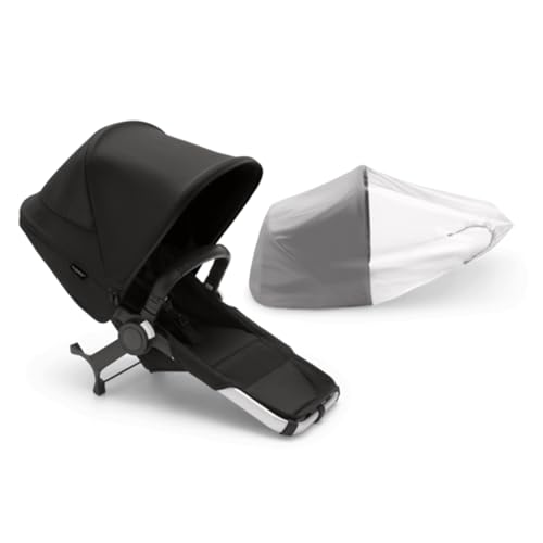 Bugaboo Donkey 5 Duo Erweiterungsset, verwandelt deinen Donkey 5 Mono in einen Doppelkinderwagen, verbessertes Side By Side-Design, wendbarer Sitz und Ein-Hand-Lenkung, Midnight Black