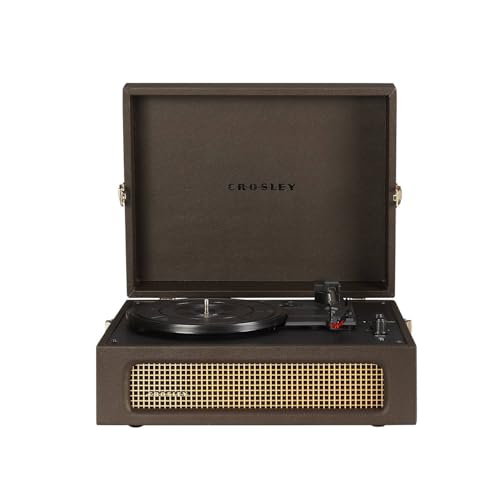 Crosley CR8017B-CO Voyager Vintage Portable Vinyl Record Player Turntable with Bluetooth in/Out and Built-in Speakers, Cocoa