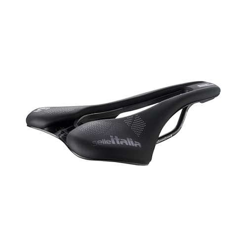 Selle Italia SLR Boost TM Superflow - Fahrradsattel mit klassischem SLR-Design, komfortablem Gel-Rennradsattel und Superflow-Lochung, Schale aus Carbonfaser - Größe L3, Schwarz