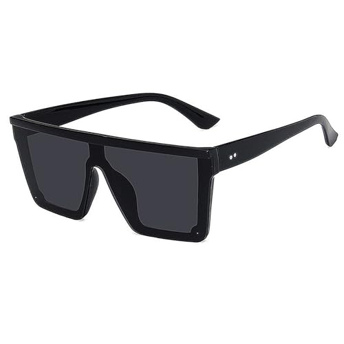 Quadratische, übergroße Sonnenbrille für Damen und Herren, modisch, flaches Oberteil, großer