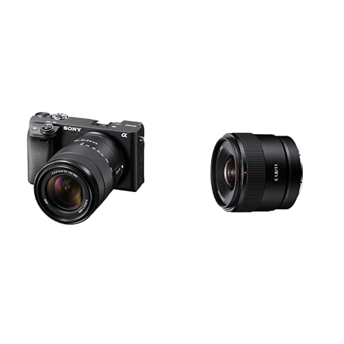 Sony Alpha 6400 APS-C Spiegellose Kamera mit 18-135mm Objektiv (Schneller 0,02s Autofokus mit Augenerkennung, 4K-Video und neigbares Display für Vlogging) + 11F18