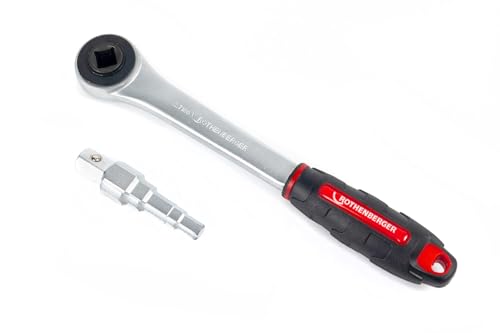 Rothenberger Chrom-Vanadiumstahl Uni Stufenschlüssel Set mit Ratsche, 3/8
