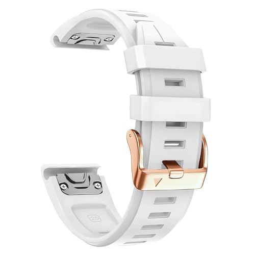 CZKE Für Garmin Fenix 7s 6s 5s Uhrband 20mm Armband für Fenix 6s Pro 5S plus Rose Gold Schnalle Silikon Schnellersatz Handgelenkbänder ( Color : White , Size : 20mm )