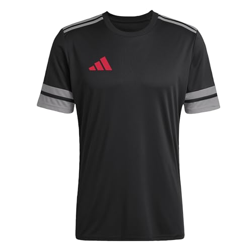 Adidas Men's SQUADRA25 Jersey Short Sleeve, Black/Team Grey Four/Pure Ruby, L