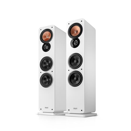 Teufel Ultima 40 Mk4 Stereo Lautsprecher - HiFi Standlautsprecher Paar der Spitzenklasse, Phase-Plug Hochtöner, Doppelrohr-Bassreflex, Mitteltöner aus gewebtem Kevlar - weiß