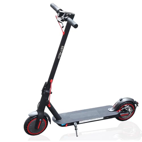 ESTVELO E-Scooter S1, max. 20 km/h Geschwindigkeit, 30 km Reichweite E Roller mit Luftreifen, 15% Steigung, Dual-Bremsen, Display, App, Elektroroller bis 120 kg (S1)