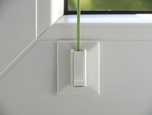 Aerolux 4 Stück Universal-Klebestreifen mit Klemmschuh für Plissees, weiß, 4er Set mit Reinigungstuch, Montage von Plissees ohne Bohren am Fensterrahmen