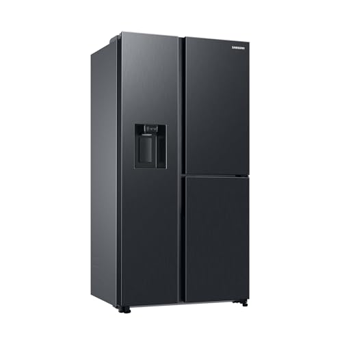 Samsung RH68DG853DB1EG Side-by-Side-Kühlschrank mit Gefrierfach, 178 cm, 627 l, AI Energy Mode, Food-Showcase-Tür, Twin Cooling+, Eis- und Wasserspender, 4,5l Wassertank, Premium Black Steel