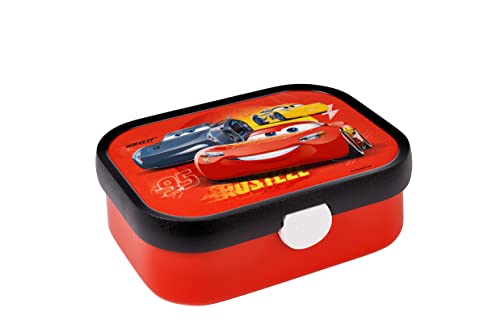 Mepal - Brotdose Kinder Campus - Bento Box Kinder - Brotdose Kinder mit Fächern & Gabel - Meal Prep Box mit Clip-Verschluss - BPA-frei & Spülmaschinenfest - 750 ml - Cars