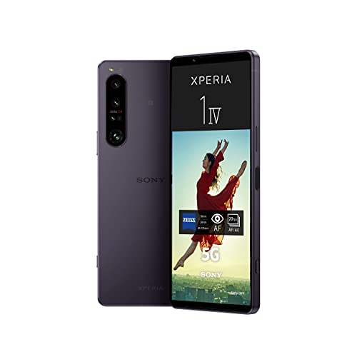Sony Xperia 1 IV (5G Smartphone, 6,5 Zoll, 4K HDR 120 Hz OLED-Display, Dreifach-Kamera mit optischem Zoom (ZEISS T*), 3,5-mm-Audio, Dual SIM) 24+6 Monate Garantie [Amazon Exklusiv] violett