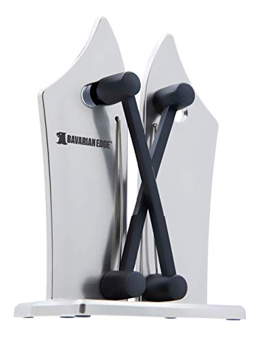 Bavarian Edge - Messerschärfer – Profi Messerschleifer für alle Klingen - Messer schärfen zum Durchziehen mit X-Cross-Technologie - manueller Messerschärfer & Rollschleifer - einfach Messer schärfen