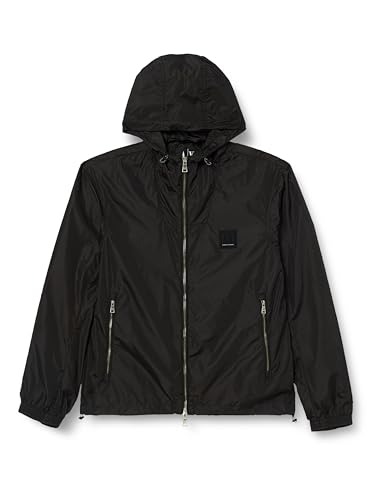Armani Exchange Herren Icon Project, Logo Embossed Patch Jacke, Schwarz, XS