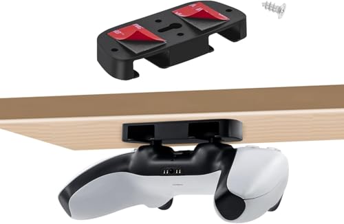 Tolesum Ständer für PS5 Controller, Unterm Tisch Halterung für PS5, Horizontaler Halterung mit Klebeband für PS4, Tisch Aufbewahrung Under Desk Holder für PS4/PS5 Controller Zubehör