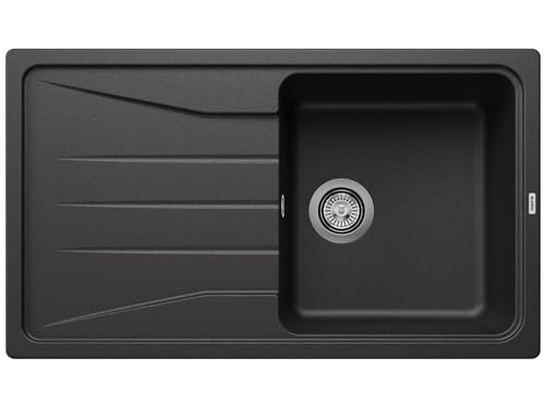BLANCO SONA 5 S | Granitspüle aus SILGRANIT anthrazit | Einbauart: Einbau von Oben | reversibel | für 50 cm breite Unterschränke | Großes Becken | Reinigungsfreundliche Öberfläche | [86x50x20,2 cm]