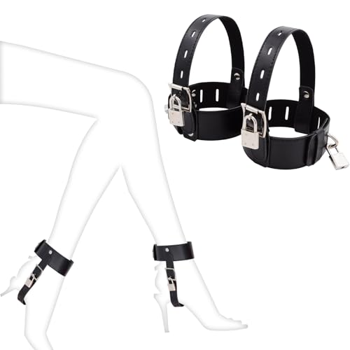 Bondageset Fessel Set Frauen High Heels Fesseln Leder Fußfesseln mit 4 Schloss,BDSMs Fesseln Set,Fesseln für Frau,Fetisch High Heel Fixer Anti Shedding Riemen,BDSMs Spielzeug Extrem für Frauen