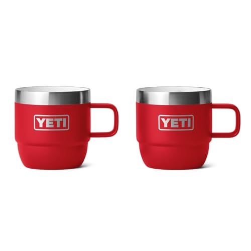 YETI Rambler Stapelbare Tasse, Rescue Red, 2 Pack 6 oz (177 ml)