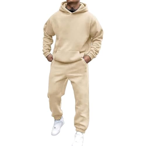 Battnot Jogginganzug Herren Sportbekleidung Trainingsanzug Herren Einfarbig Hoodie Mit Kapuze Langarm Mit Taschen Hausanzug 2-Teilig Kapuzenpullover Jogginghose Jogginganzug Set Klassisch Sportanzug